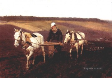  Leon Obras - Retrato de León Tolstoi como labrador en un campo 1887 Ilya Repin